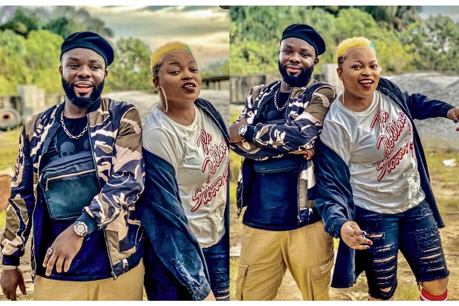 “Two Gangster and Legend”– Reaction As Actress Funke Akindele Share Pictures With Ibrahim Yekini On Set